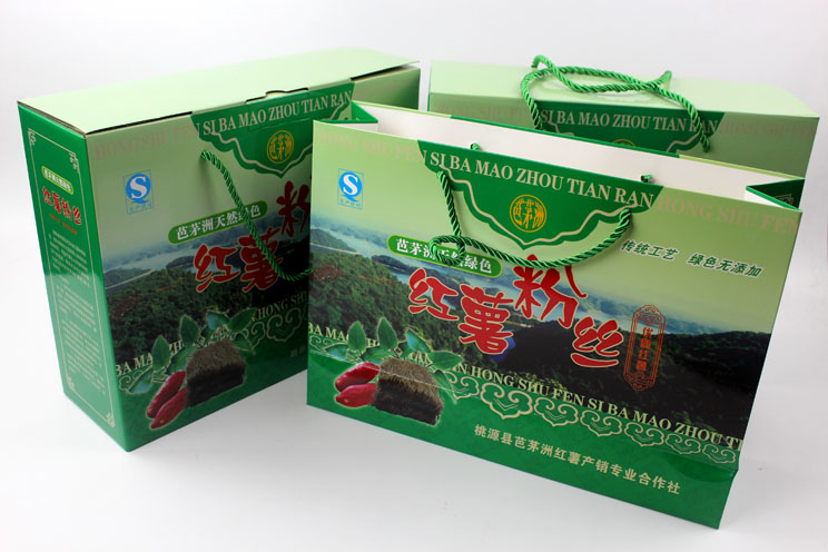 定制禮品包裝盒，長沙包裝廠力助桃源縣芭茅洲“紅薯粉絲”檔次倍增
